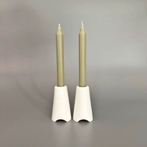 BergHOFF Eclipse Porcelain Candle Holders Taper Candle Candlestick Art Deco